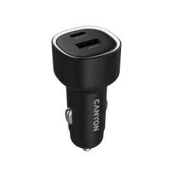 CANYON car charger OnDrive 85 PD 85W USB-A+USB-C Black - 3