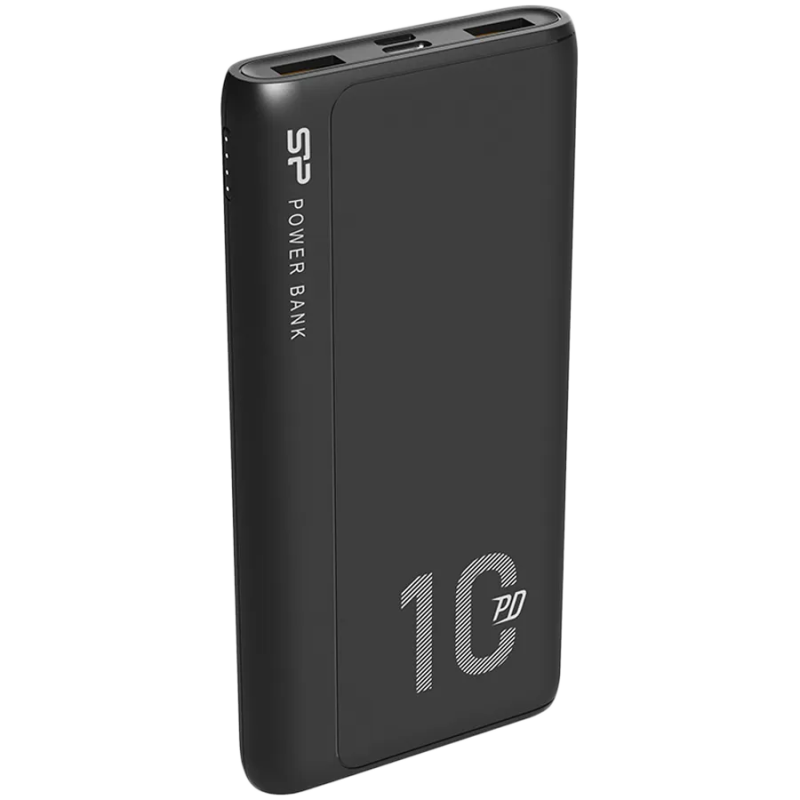 Silicon Power QP15 10.000mAh PowerBank  500 charging cycles 2x USB A Out, 1x Micro USB in + 1x USB C In/out, Li-Polymer, 10000mA