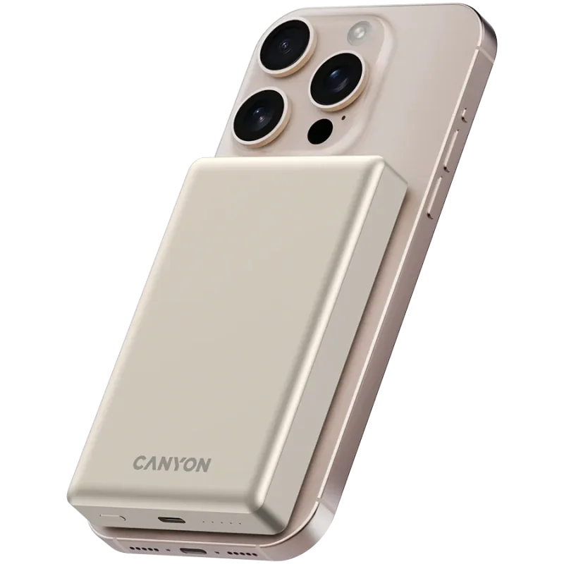 CANYON power bank OnPower 510 slim Magnetic 10000 mAh PD20W Beige - 1