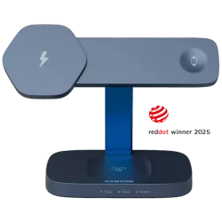 CANYON Wireless Charging Station Hexagon 310 3in1 DarkGrey/Blue - 1