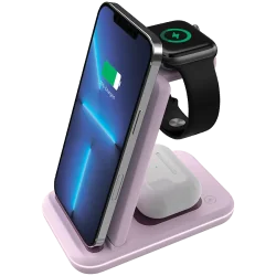 CANYON wireless charger WS-304 15W 3in1 Iced Pink - 1