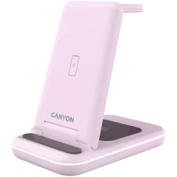 CANYON wireless charger WS-304 15W 3in1 Iced Pink - 2