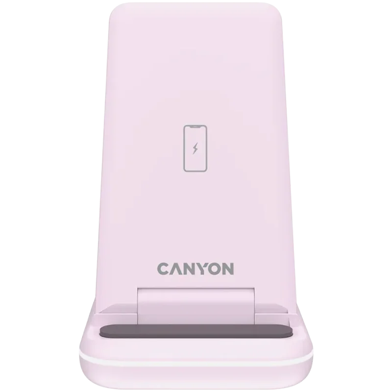 CANYON wireless charger WS-304 15W 3in1 Iced Pink - 1