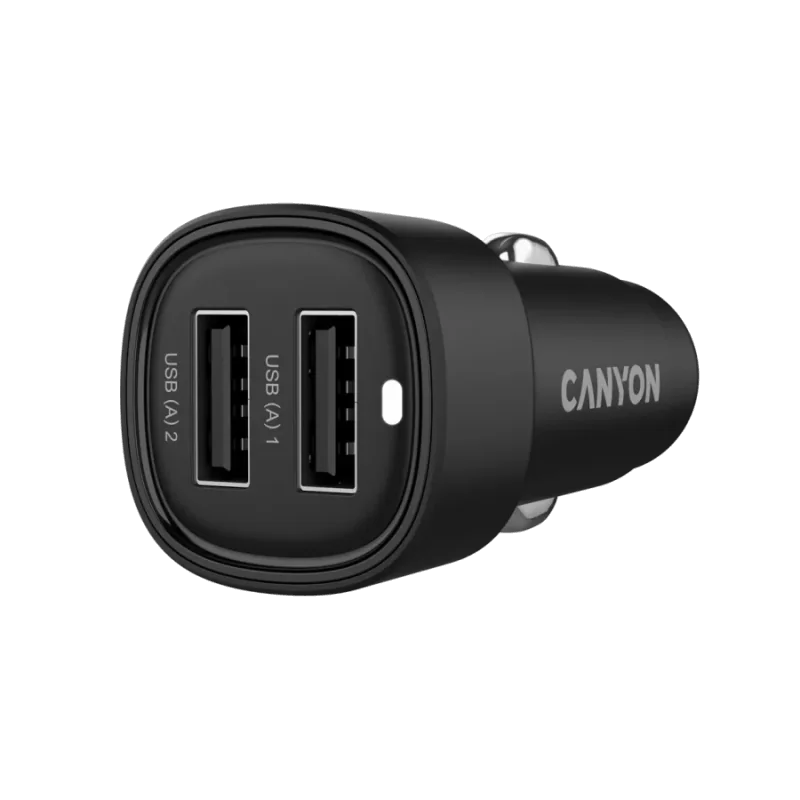 CANYON car charger OnDrive 24 24W 2xUSB-A Black - 1