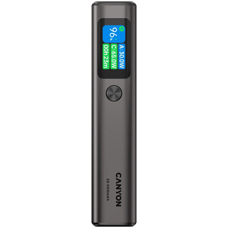 CANYON power bank OnPower 230 TFT 20000 mAh PD130W Dark Grey - 1
