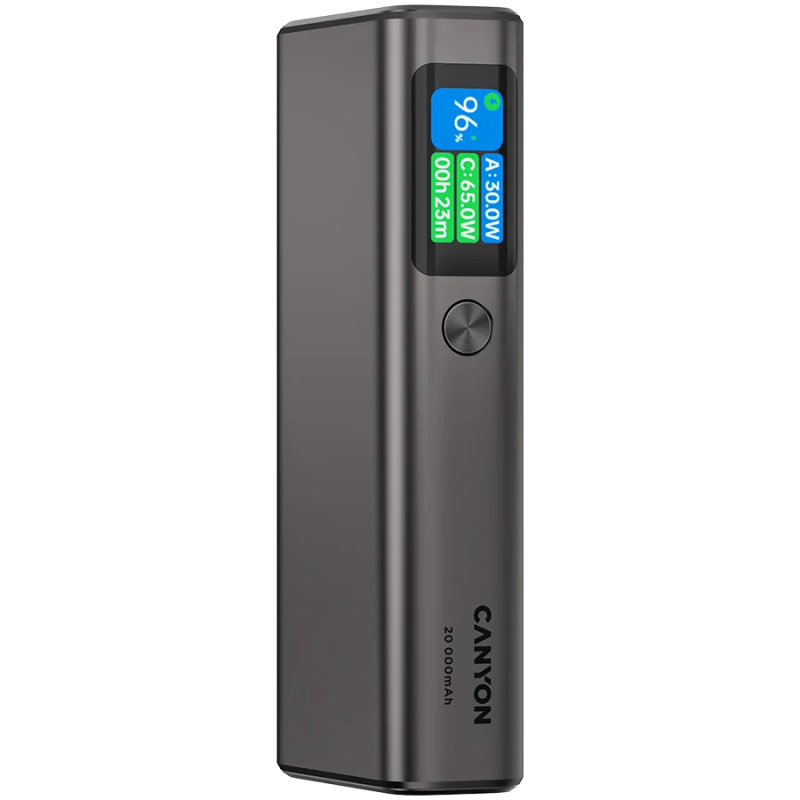 CANYON power bank OnPower 230 TFT 20000 mAh PD130W Dark Grey - 1