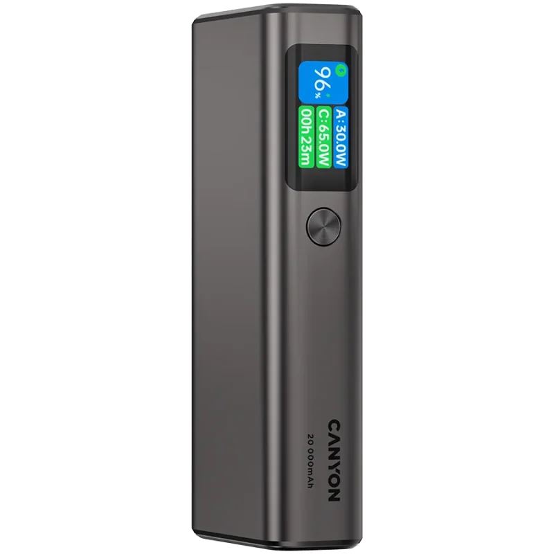 CANYON power bank OnPower 230 TFT 20000 mAh PD130W Dark Grey - 1