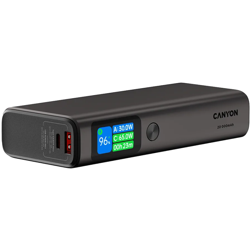 CANYON power bank OnPower 230 TFT 20000 mAh PD130W Dark Grey - 1