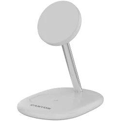 CANYON wireless charger WCS-205 15W Qi2 2in1 White - 1