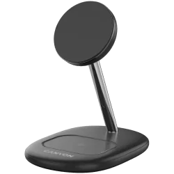 CANYON wireless charger WCS-205 15W Qi2 2in1 Black - 1