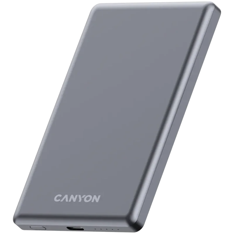CANYON power bank OnPower 505 slim Magnetic 5000 mAh PD20W Dark Grey - 1