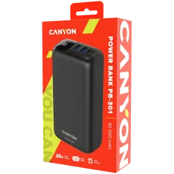 CANYON power bank PB-301 LED 30000 mAh PD 20W QC 3.0 Black - 4
