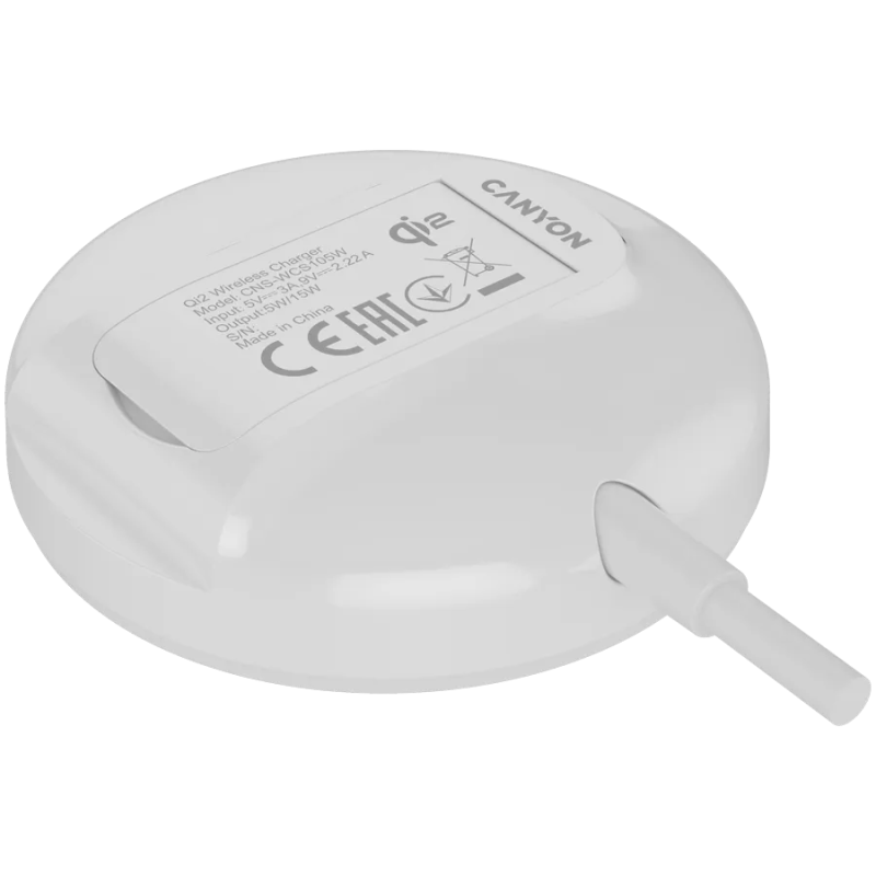 CANYON wireless charger WS-105 15W Qi2 White - 1