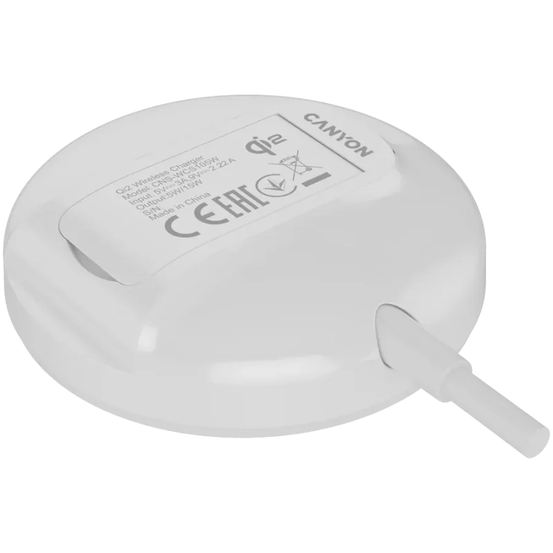 CANYON wireless charger WS-105 15W Qi2 White - 1