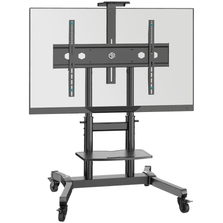 ONKRON Mobile TV Stand Rolling TV Cart for 50"-90" Screens up to 90 kg, Black - 1