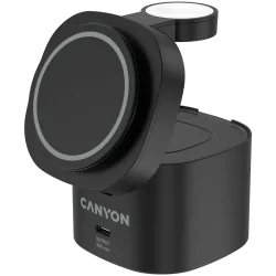 Canyon 4 in 1 Wireless Charging Stand, 30W max, Size: 70x70x70.3mm, weight: 414g, with 65W charger and 1M cable, black - 2