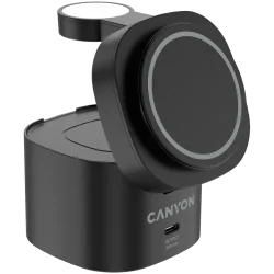 Canyon 4 in 1 Wireless Charging Stand, 30W max, Size: 70x70x70.3mm, weight: 414g, with 65W charger and 1M cable, black - 3