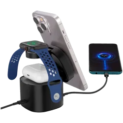 Canyon 4 in 1 Wireless Charging Stand, 30W max, Size: 70x70x70.3mm, weight: 414g, with 65W charger and 1M cable, black - 4