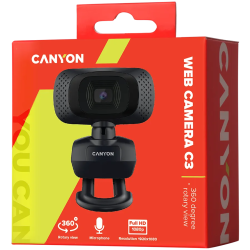 CANYON webcam C3 HD 720p Black - 2