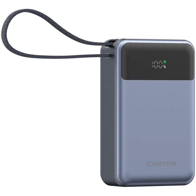 CANYON power bank OnPower 600 built-in cable 20000 mAh PD65W Dark Grey - 1