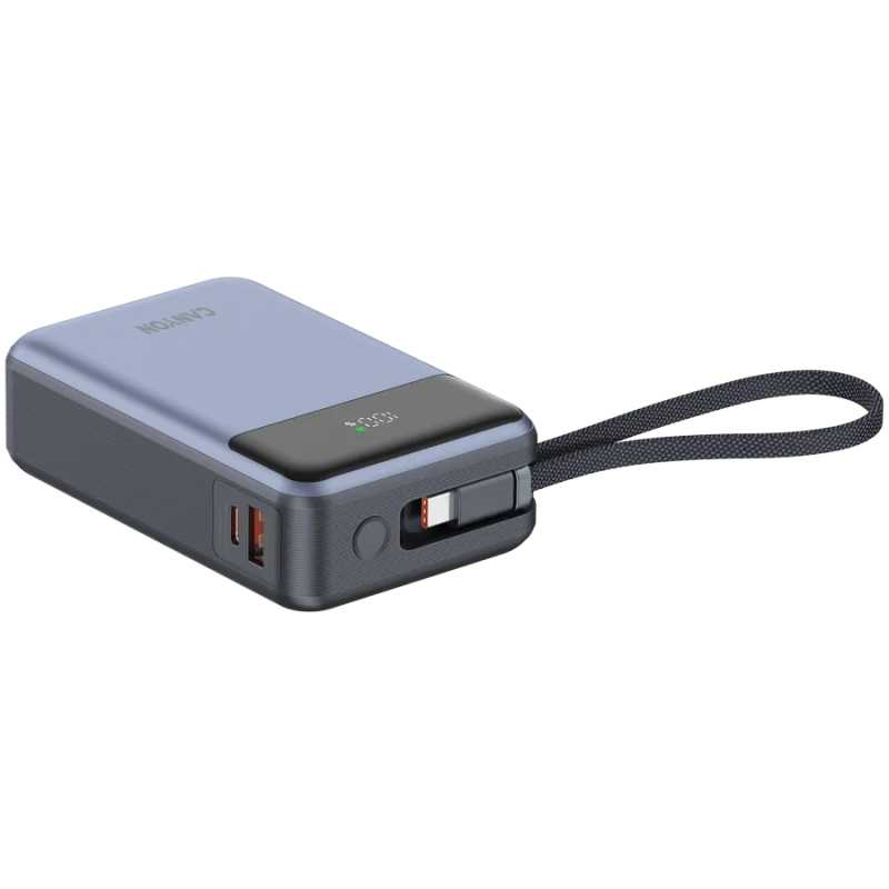 CANYON power bank OnPower 600 built-in cable 20000 mAh PD65W Dark Grey - 1