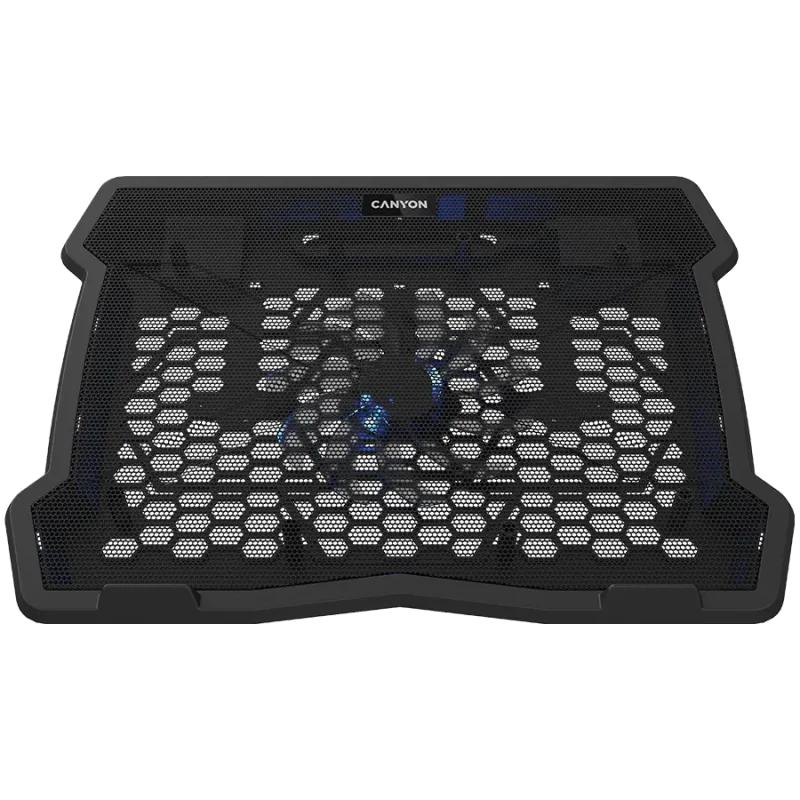 CANYON NS02, Cooling stand single fan with 2x2.0 USB hub, support up to 10”-15.6” laptop, ABS plastic and iron, Fans dimension:1