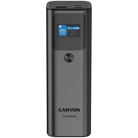 CANYON power bank PB-2010 TFT 27000 mAh 97.2Wh PD140W QC 3.0 Dark Grey - 1