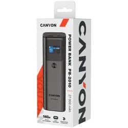 CANYON power bank PB-2010 TFT 27000 mAh 97.2Wh PD140W QC 3.0 Dark Grey - 7