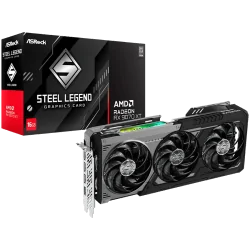 ASROCK Video Card AMD Radeon RX 9070 XT Steel Legend Dark 16GB GDDR6 256-bit HDMI 3x DP - 4