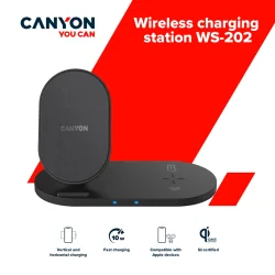 CANYON wireless charger WS-202 10W 2in1 Black - 4