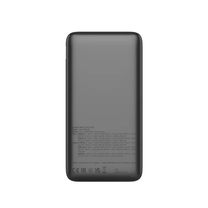 CANYON Power Bank PB-240, 25000mAh PD140W display power bank,Size160.0x82x27 mm Weight 508+-10g, Dark Grey - 1