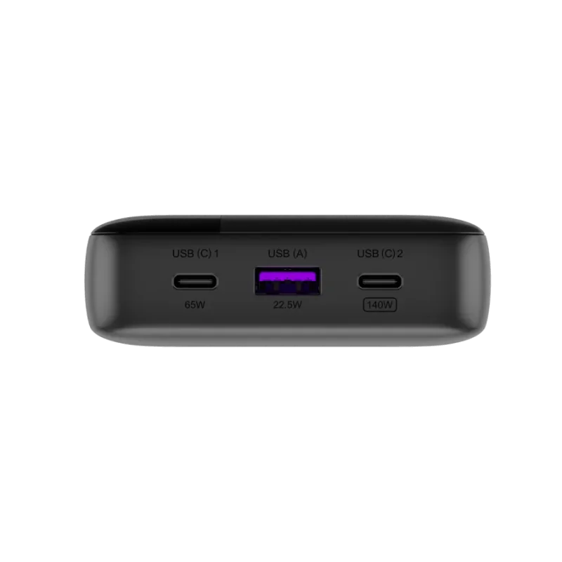 CANYON Power Bank PB-240, 25000mAh PD140W display power bank,Size160.0x82x27 mm Weight 508+-10g, Dark Grey - 1