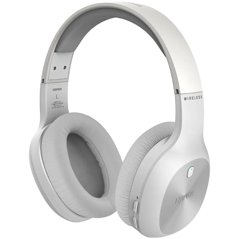 Edifier W800BT Plus Wireless Over-Ear Headphones, 40mm Dynamic Drivers, BT V5.1, Up To 55H Battery, USB-C, White - 1