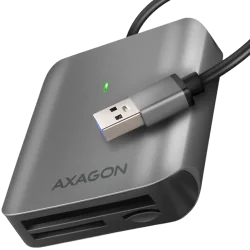 Axagon Aluminum high-speed USB-A 3.2 Gen 1 memory card reader. 3 slots, UHS-II. - 1