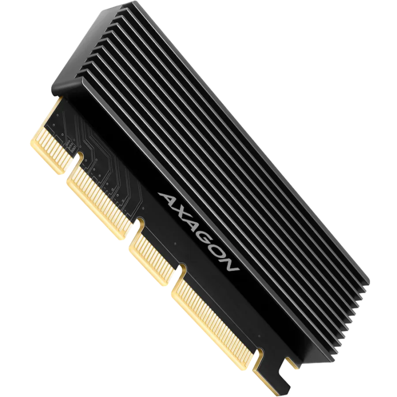 AXAGON PCEM2-XS PCI-E 3.0 16x - M.2 SSD NVMe, up to 80mm SSD, low profile, heatsink - 1