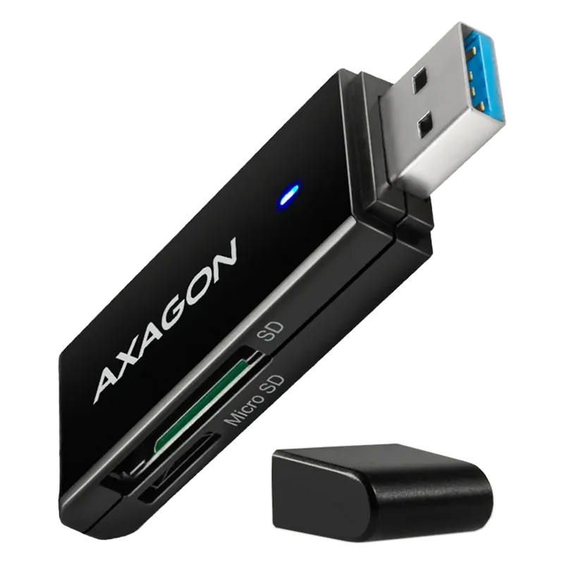 Axagon Slim super-speed USB 3.2 Gen 1 card reader with a direct USB-A connector. - 1