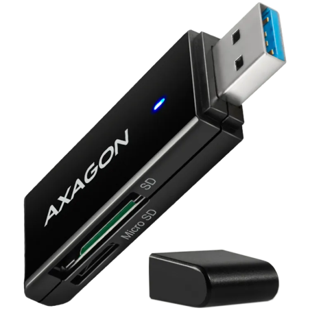 Axagon Slim super-speed USB 3.2 Gen 1 card reader with a direct USB-A connector. - 1
