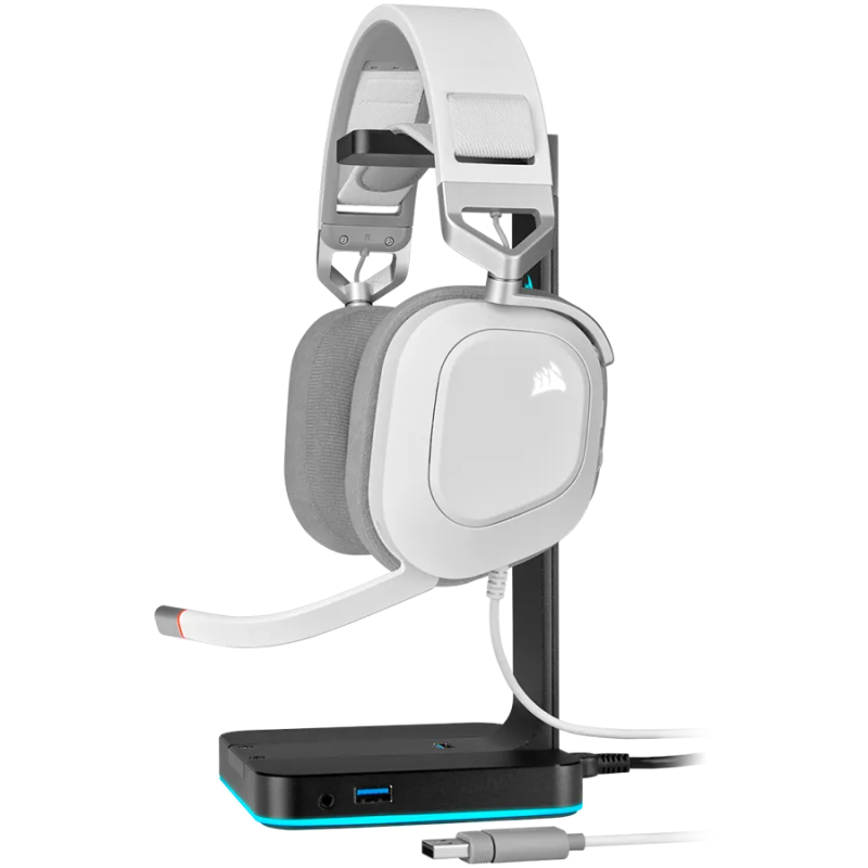 CORSAIR HS80 RGB Wireless Headset, White - EU - 1