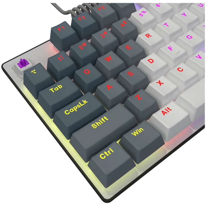 LORGAR Azar 514TKL, Wired RGB mechanical gaming keyboard, white, EN layout - 1