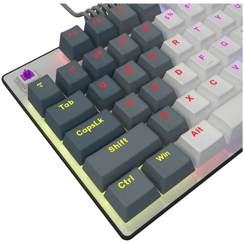 LORGAR Azar 514TKL, Wired RGB mechanical gaming keyboard, white, EN layout - 1