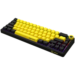 LORGAR KBP70MW, Wireless 65% Mechanical Gaming Keyboard Pro, Black/yellow, EN layout - 2