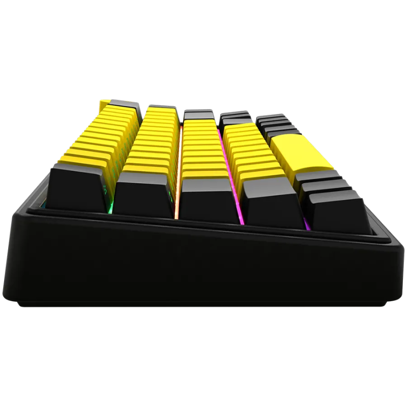 LORGAR KBP70MW, Wireless 65% Mechanical Gaming Keyboard Pro, Black/yellow, EN layout - 1