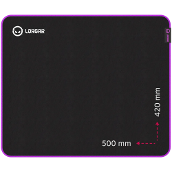 Lorgar Main 315, Gaming mouse pad, High-speed surface, Purple anti-slip rubber base, size: 500mm x 420mm x 3mm, weight 0.39kg - 