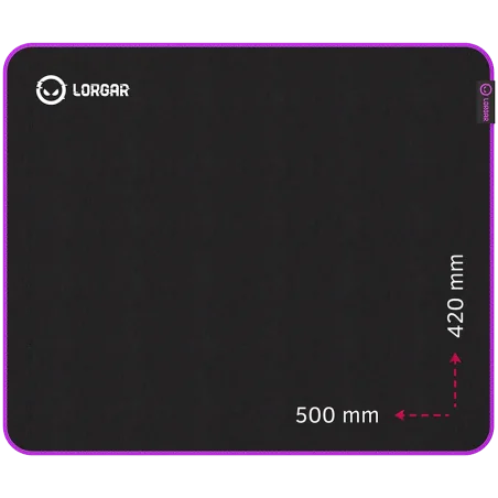 Lorgar Main 315, Gaming mouse pad, High-speed surface, Purple anti-slip rubber base, size: 500mm x 420mm x 3mm, weight 0.39kg - 