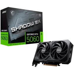 MSI Video Card NVIDIA GeForce RTX 5060 8G SHADOW 2X OC, 8GB GDDR7, 128-bit, 2535 MHz Boost, 3840 CUDA Cores, PCIe 5.0 (x8), 3x D