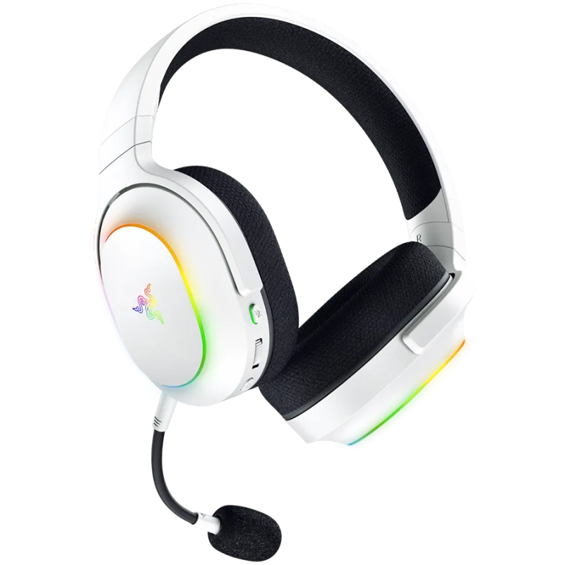 Razer Barracuda X Chroma, Gaming Headset, White, Oval Ear Cushions, 2.4 GHz Wireless / Bluetooth, Breathable Fabric with Memory 