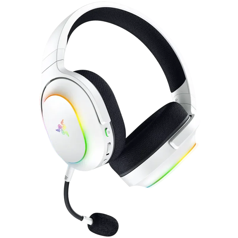 Razer Barracuda X Chroma, Gaming Headset, White, Oval Ear Cushions, 2.4 GHz Wireless / Bluetooth, Breathable Fabric with Memory 