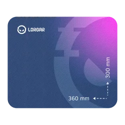 Lorgar Main 133, Gaming mouse pad, High-speed surface, Purple anti-slip rubber base, size: 360mm x 300mm x 3mm, weight 0.2kg - 1