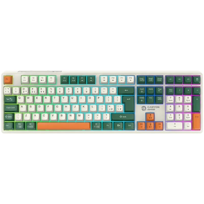 CANYON keyboard Shadder GKW-11 Mech RGB UK/US Wireless White - 1