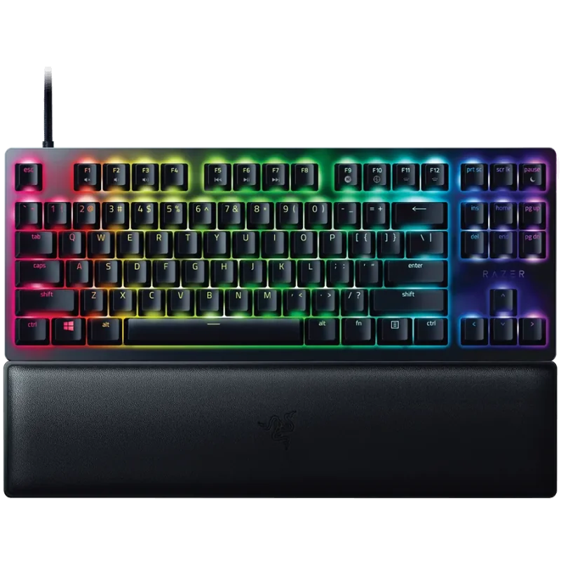 Razer Huntsman V2 Tenkeyless, Optical Gaming Keyboard (Clicky Optical Switch), US Layout, Doubleshot PBT Keycaps, Sound Dampenin
